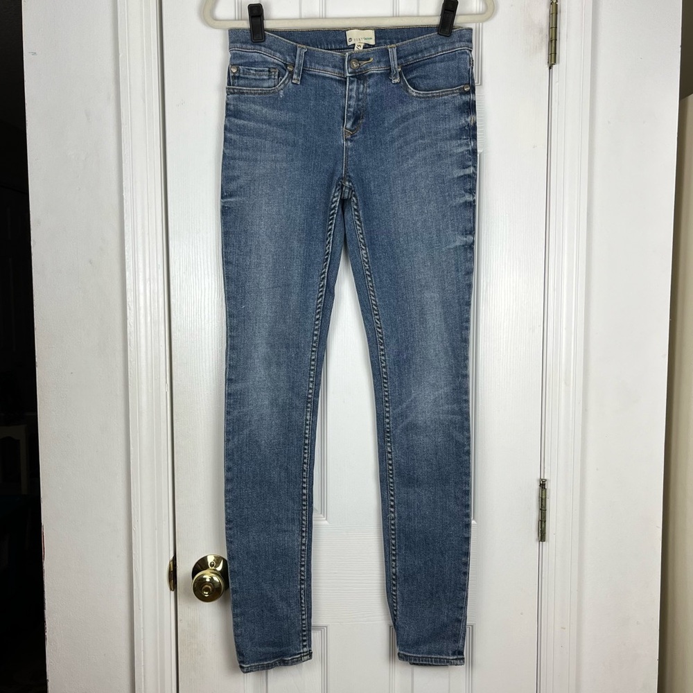 Roxy Denim Distressed Low Rise Skinny Jeans